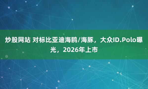 炒股网站 对标比亚迪海鸥/海豚,大众ID.Polo曝光,2026年上市